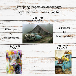 Papier d'emballage découpage Charme de la campagne
