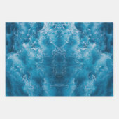 Papier d'emballage d'ondulation bleu Ocean (Devant 3)