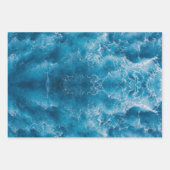 Papier d'emballage d'ondulation bleu Ocean (Devant 2)