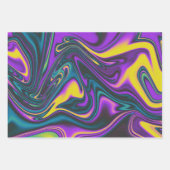 Papier d'emballage en marbre tourbillon coloré (Devant 2)
