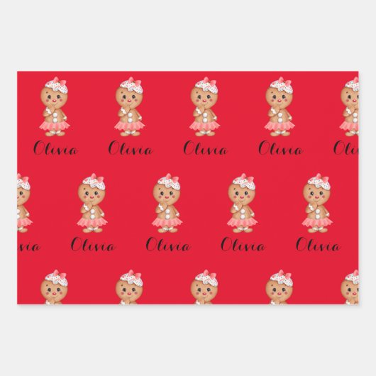 papier d'emballage en pain d'épices mignon (Devant)