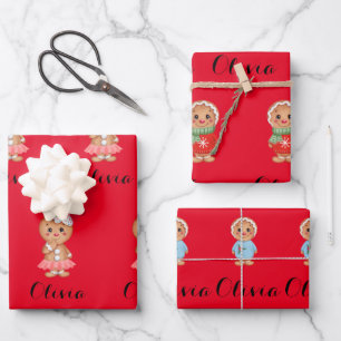 papier d'emballage en pain d'épices mignon