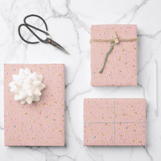 Papier d'emballage en pastel Confetti rose