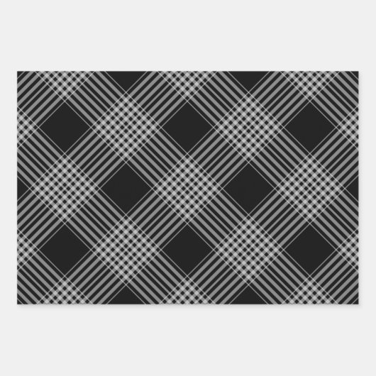 Papier d'emballage en plastique en diagonale noir (Devant)