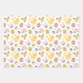 Papier d'emballage Ensemble de 3 lapins de printem (Devant 3)