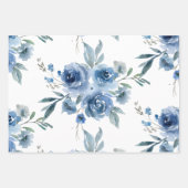 Papier d'emballage Félicitations Rose Bleue en Feu (Devant)