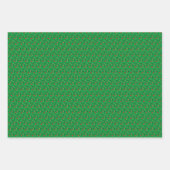 Papier d'emballage fleur sauvage rouge motif vert (Devant 2)