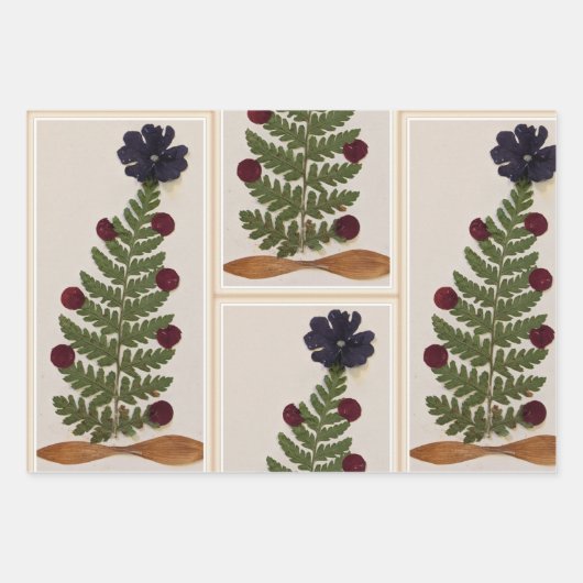 Papier d'emballage fleur séché (Devant)