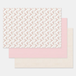 Papier d'emballage fleuri rose vintage Coquette