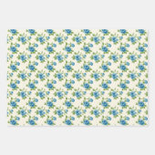 Papier d'emballage Fleurs bleues (Devant 2)