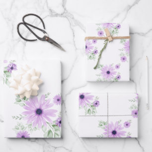 Papier d'emballage floral aquarelle de printemps –
