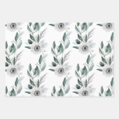 Papier d'emballage floral aquarelle pour anniversa (Devant)