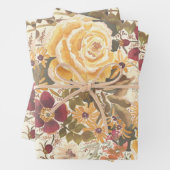 papier d'emballage floral, automne (En situation)