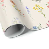 Papier d'emballage floral Élégant papier cadeau de (Coin rond)