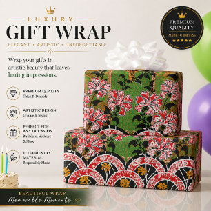 Papier d'emballage floral Emballage cadeau ornem