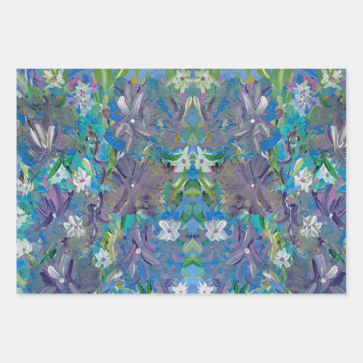 Papier d'emballage floral Haze Violet (Devant 2)