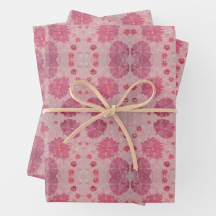 Papier d'emballage floral Pivoines roses