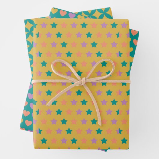 papier d'emballage géométrique rétro (En situation)