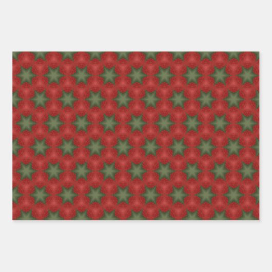 papier d'emballage graphique vert et rouge (Devant 3)