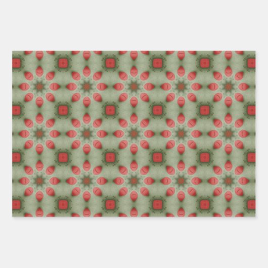 papier d'emballage graphique vert et rouge (Devant 2)