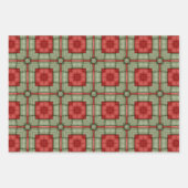 papier d'emballage graphique vert et rouge (Devant)