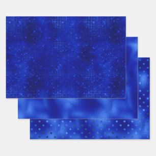 Papier d'emballage Hanukkah en feuille de bleu roy