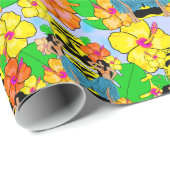 Papier d'emballage hawaïen d'enveloppe de cadeau (Coin rond)