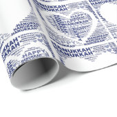 Papier d'emballage heureux de cadeau de Hanoukka (Coin rond)
