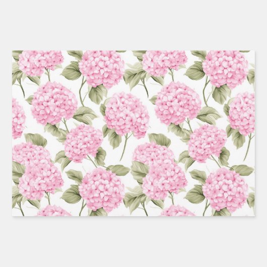 Papier d'emballage Hydrangea Rose Méridionale (Devant)