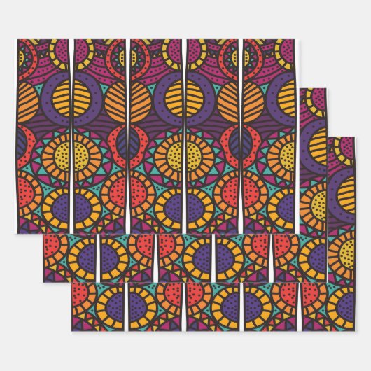Papier d'emballage imprimé africain (Lot)