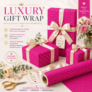 Papier d'emballage Luxe Rose Glamour de Cadeau C