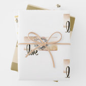 Papier d'emballage mariage pour cadeaux et douche (En situation)