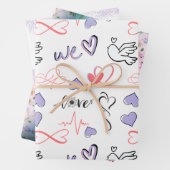 Papier d'emballage mariage pour cadeaux et douche. (En situation)