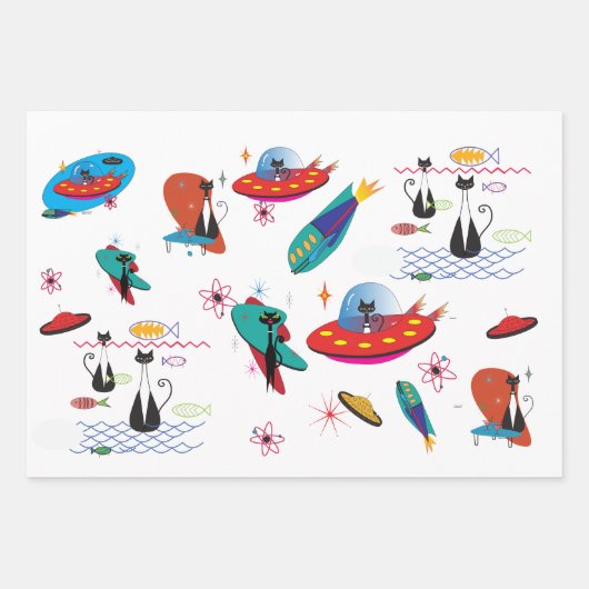 Papier d'emballage moderne du milieu du siècle (Devant)