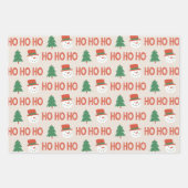 Papier d'emballage moderne rouge vert de Noël (Devant 3)