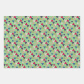 Papier d'emballage motif géométrique vert (Devant 2)