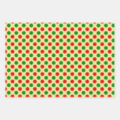Papier d'emballage Motif Polka Rouge Vert Or (Devant 2)