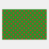 Papier d'emballage Motif Polka Rouge Vert Or (Devant)