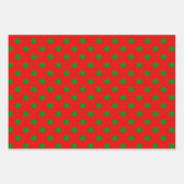 Papier d'emballage Motif Polka Rouge Vert Or (Devant 3)