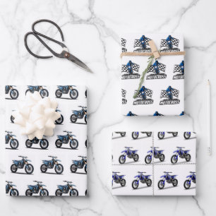 Papier d'emballage Motocross, emballage cadeau mot
