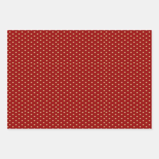 Papier d'emballage or et rouge Feuille plate Ensem (Devant 2)