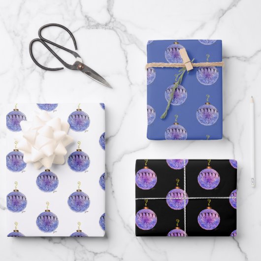 Papier d'emballage - Ornement d'arbre antique (Recto)