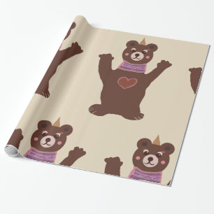Papier d'emballage ours Emballage cadeau bébé