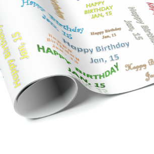 Papier d'emballage pour cadeau d'anniversaire du 1