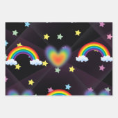 Papier d'emballage pour chat mignon Arc en ciel et (Devant 2)