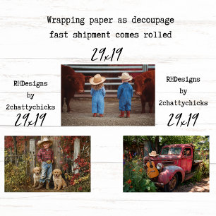 Papier d'emballage pour découpage Vie à la ferme