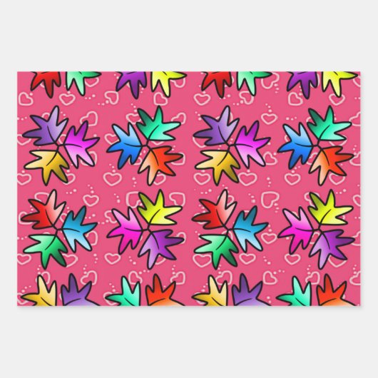 Papier d'emballage pour les enfants de feuilles d' (Devant)