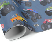 Papier d'emballage pour Monster Truck, Cadeau d'an (Coin rond)