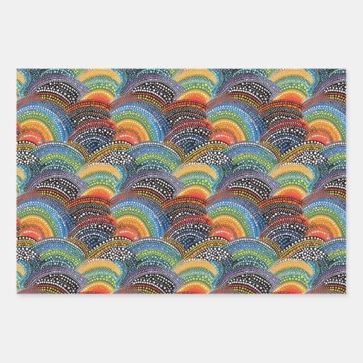 Papier d'emballage Rainbow dot art (Devant 2)