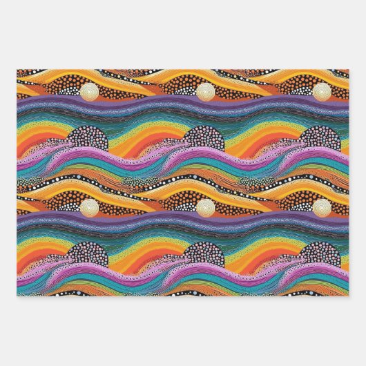 Papier d'emballage Rainbow dot art (Devant)